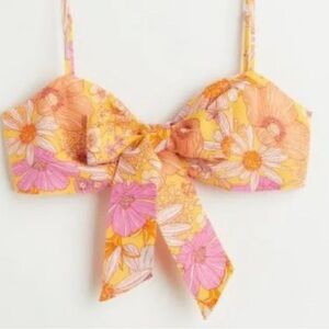 NWT H&M Floral Tie Front Bralette Size Medium
